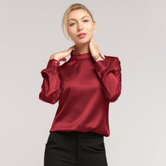 Women's Long Sleeved Stand Collar Blouse