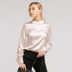 Women's Long Sleeved Stand Collar Blouse