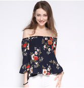 Romantic Summer Off-Shoulder Floral Women's Blouse