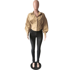 Women's Deep V-Neck Vintage Blouse