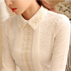 Women's Vintage Lace Long Sleeved Blouse