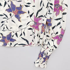 Women's Viscose Ruffled Shirt with Floral Print