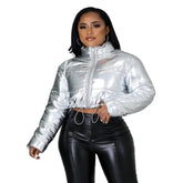 female Cropped Zipper Jacket