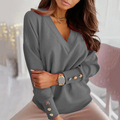 Women's Sweater Solid Color Knitted Blouse