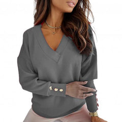 Women's Sweater Solid Color Knitted Blouse