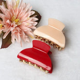 2 Pcs Glance Solid Color Hair Claws