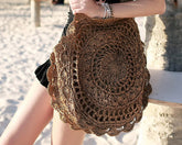 Vintage Bohemian Big Circle Straw Bags for Women