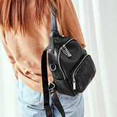 Women's Compact Leather Backpack