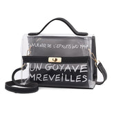 Women's Letter Printed Transparent Clutch