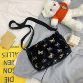 Women's Plush Handbag with Butterfly Print