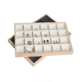 24-Grid Bamboo Jewelry Storage Organizer