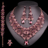 Women's Vintage Rhinestones Statement Necklace with Earrings Set