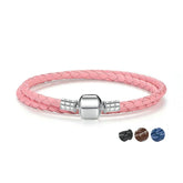 Double Braided Leather Chain Bracelet for Women