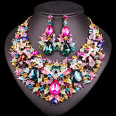 Crystal Rhinestones Necklace and Earrings Jewelry Set