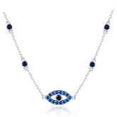 925 Sterling Silver Lucky Eye Blue Necklace