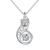 Crystal Fox Design Sterling Silver Women's Pendant Necklace