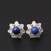 Elegant Vintage Flower Shaped Silver Stud Earrings