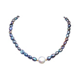 Black Natural Freshwater Pearl Choker Necklace for Women