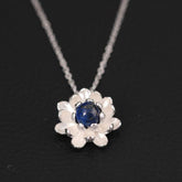 Elegant Romantic Lotus Shaped Silver Pendant Necklace