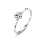 0.5CT Round 18K White 925 Silver Moissanite Ring
