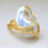 Handmade 925 Silver Ring for Women with Natural Pearl