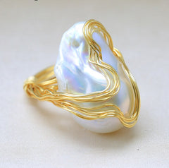 Handmade 925 Silver Ring for Women with Natural Pearl