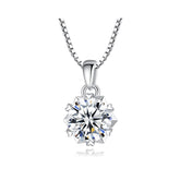 925 Sterling Silver Moissanite Engagement Pendant Necklace