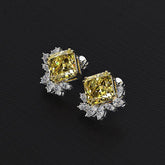 11 Carats Square Flower Stud Earrings