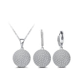 Women's Round Crystal Zircon Sterling Silver Jewelry Set