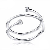 Minimalistic Sterling Silver Women's Bypass Ring
