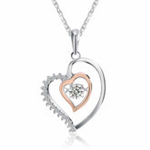 Silver Heart Shaped Pendant Necklace