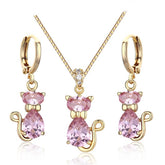 Fashion Gold Plated Women's Cubic Zirconia Jewelry Set