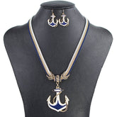 Women's Sailor Necklace and Earrings Set