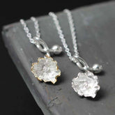 Elegant Vintage Flower Shaped Silver Pendant Necklace