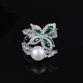 Natural Pearl 925 Sterling Silver Luxury Butterfly Ring