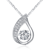 Teardrop Design Sterling Silver Women's Pendant Necklace