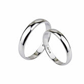 Classic Minimalistic Polished Silver Couple Rings