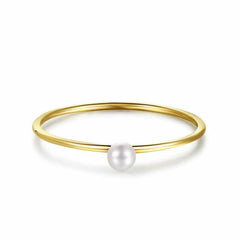 14K Yellow Gold Women's Pearls Ring