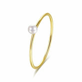 14K Yellow Gold Women's Pearls Ring
