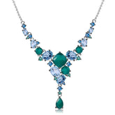 Silver Geometric Necklace for Weddings