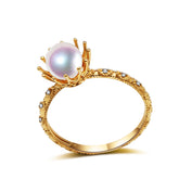 18k Gold Engagement Pearl Ring for Women