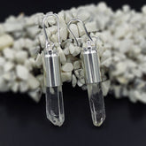 Clear Quartz Pillar Earrings