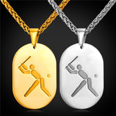 Baseball Style Stainless Steel Unisex Pendant