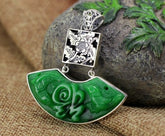Green Jade Fan Shaped Pendant