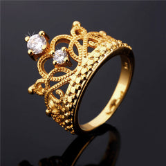 Cubic Zirconia Crown Design Women's Ring