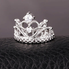 Cubic Zirconia Crown Design Women's Ring