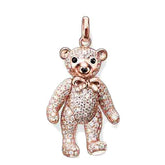 Pure Rhinestone Decorated Teddy Bear Pendant