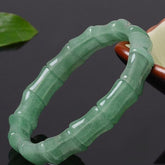 Natural Green Jade Bamboo Shaped Bracelet