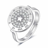 925 Sterling Silver Star Patterned Adjustable Ring