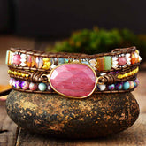 Natural Healing Stone Women's Wrap Bracelet